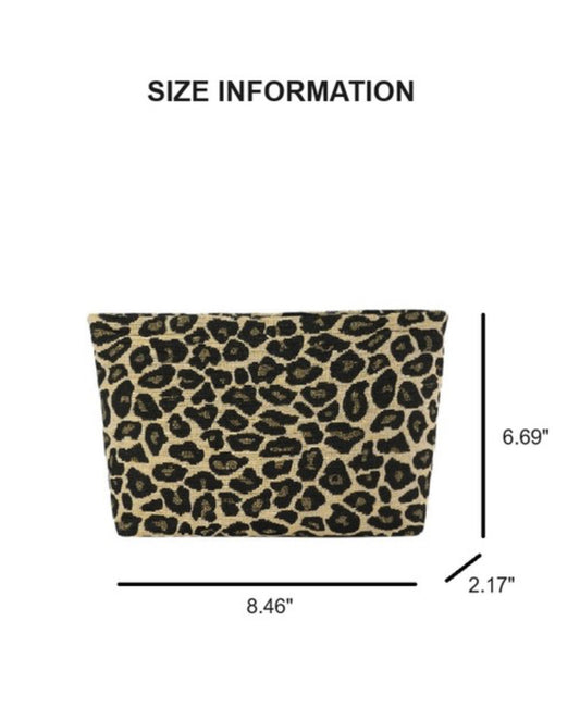 Leopard Canvas Cosmetic Bag