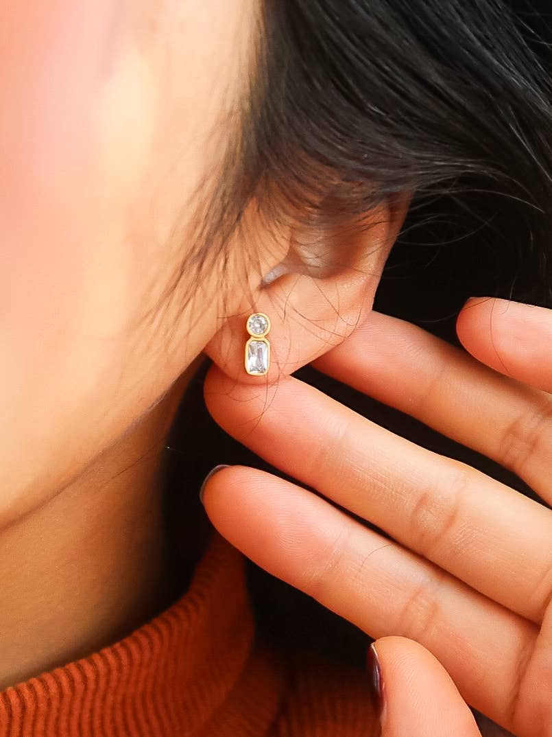 Gold Mini CZ Studs