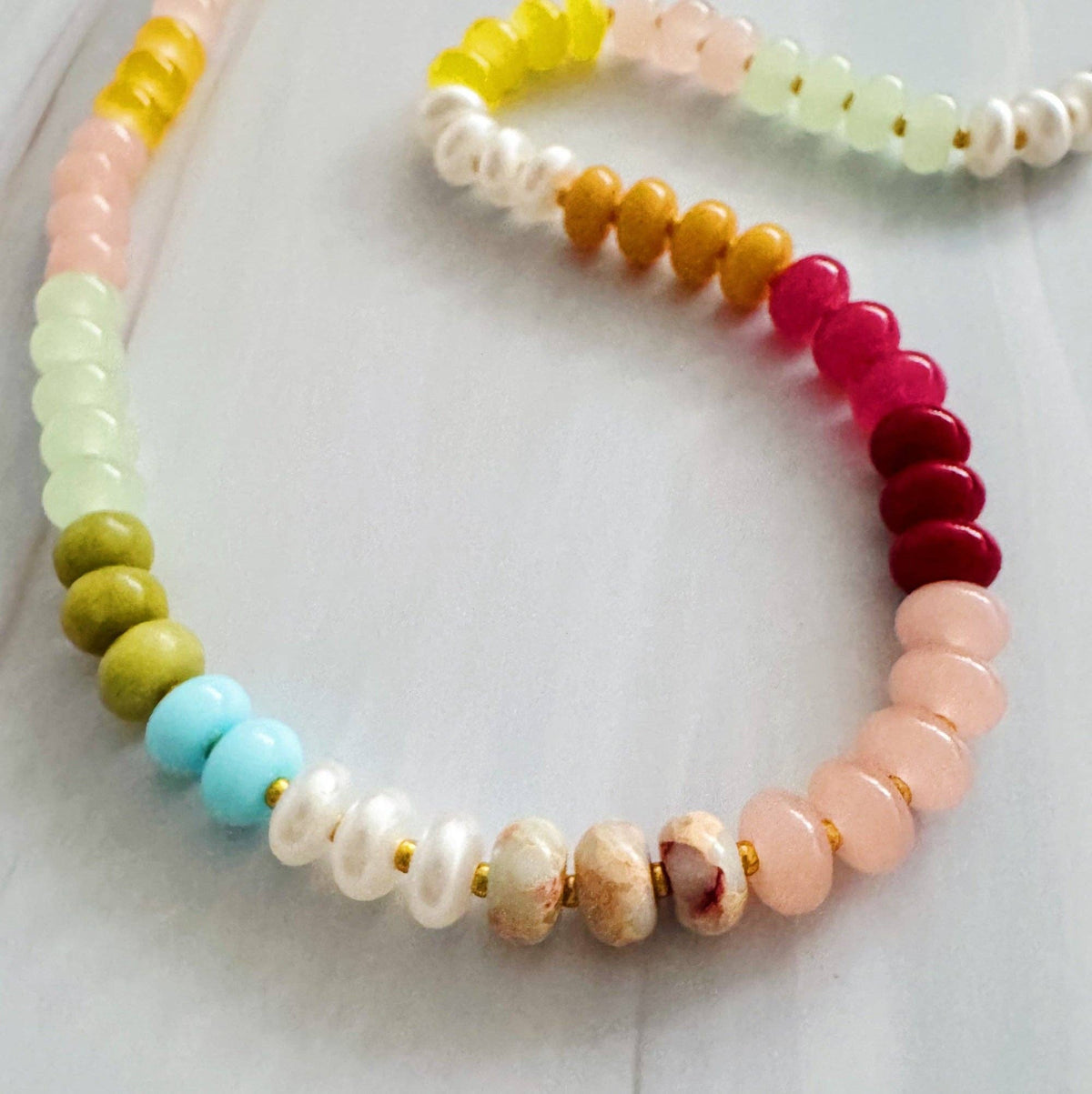 Garden Bloom Natural Stone Bead Necklace