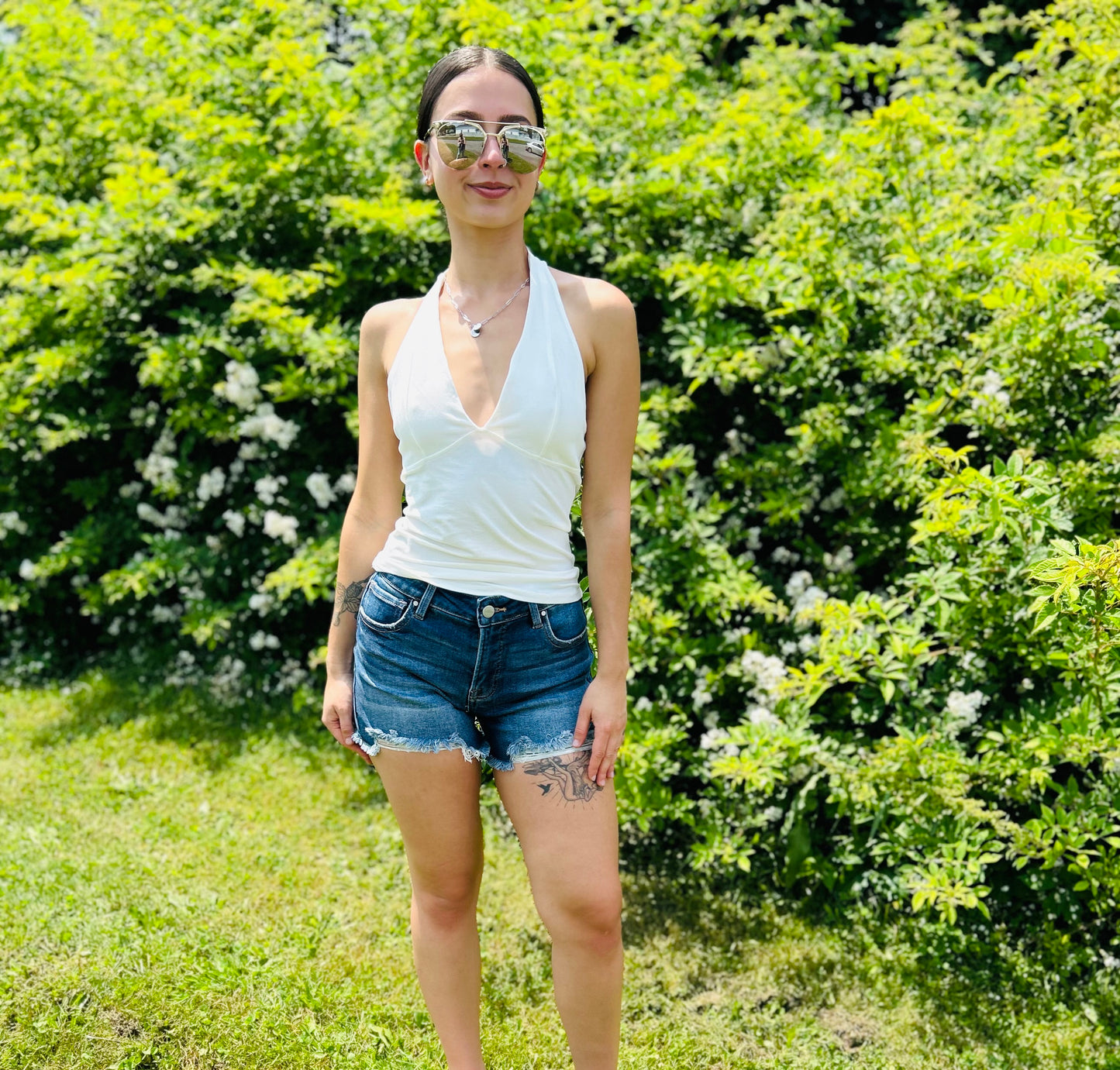 Summer Sun Mid Rise Denim Shorts