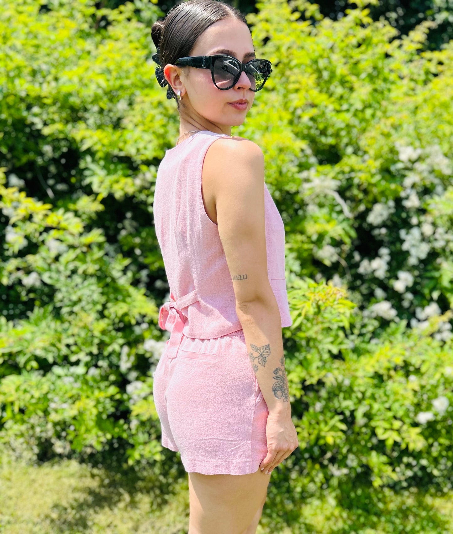 Lola Linen Vest And Shorts Set