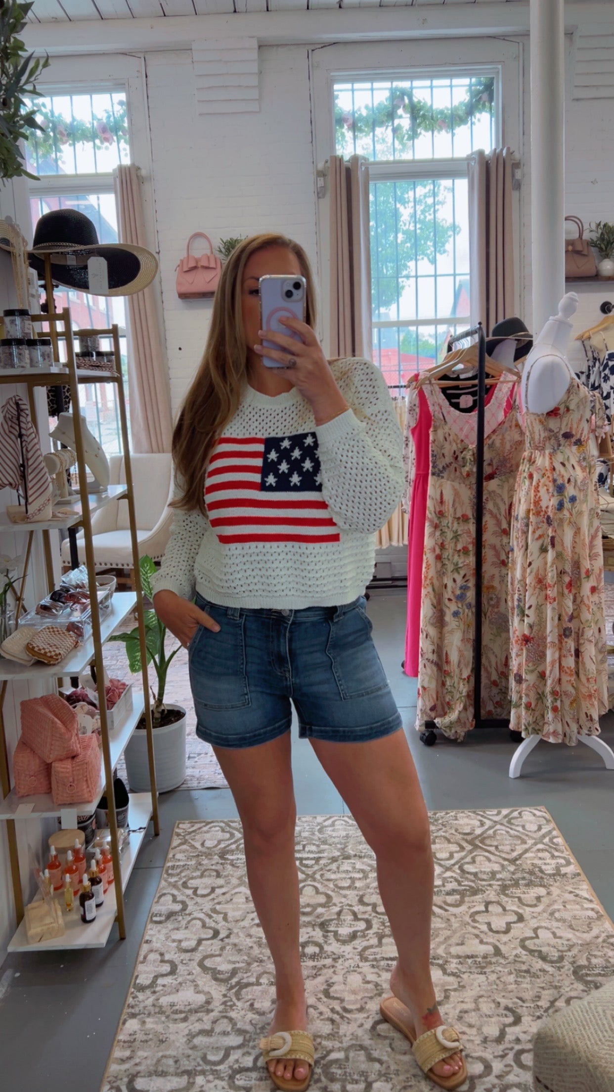 Crochet Old American Flag Sweater