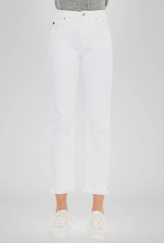 White High Rise Slim Straight Jeans