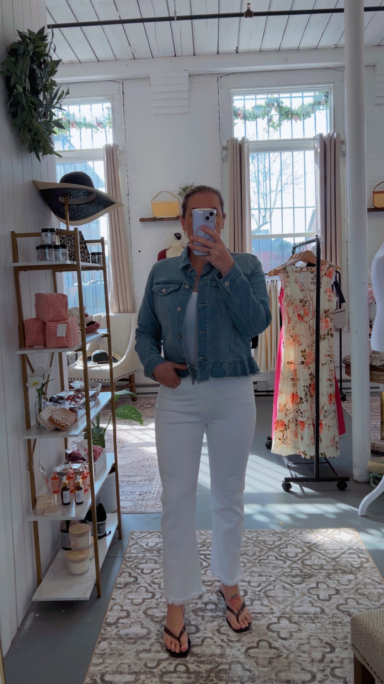 Peplum Hem Denim Jacket