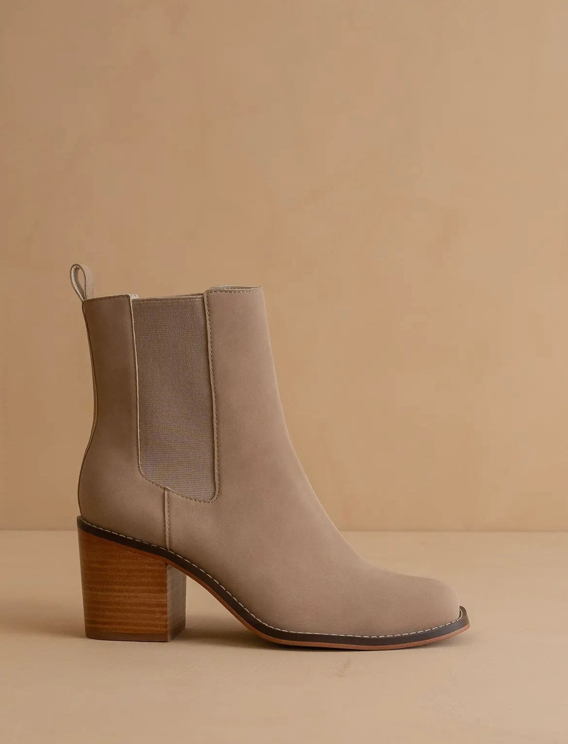Cedar Wood Block Heel Bootie