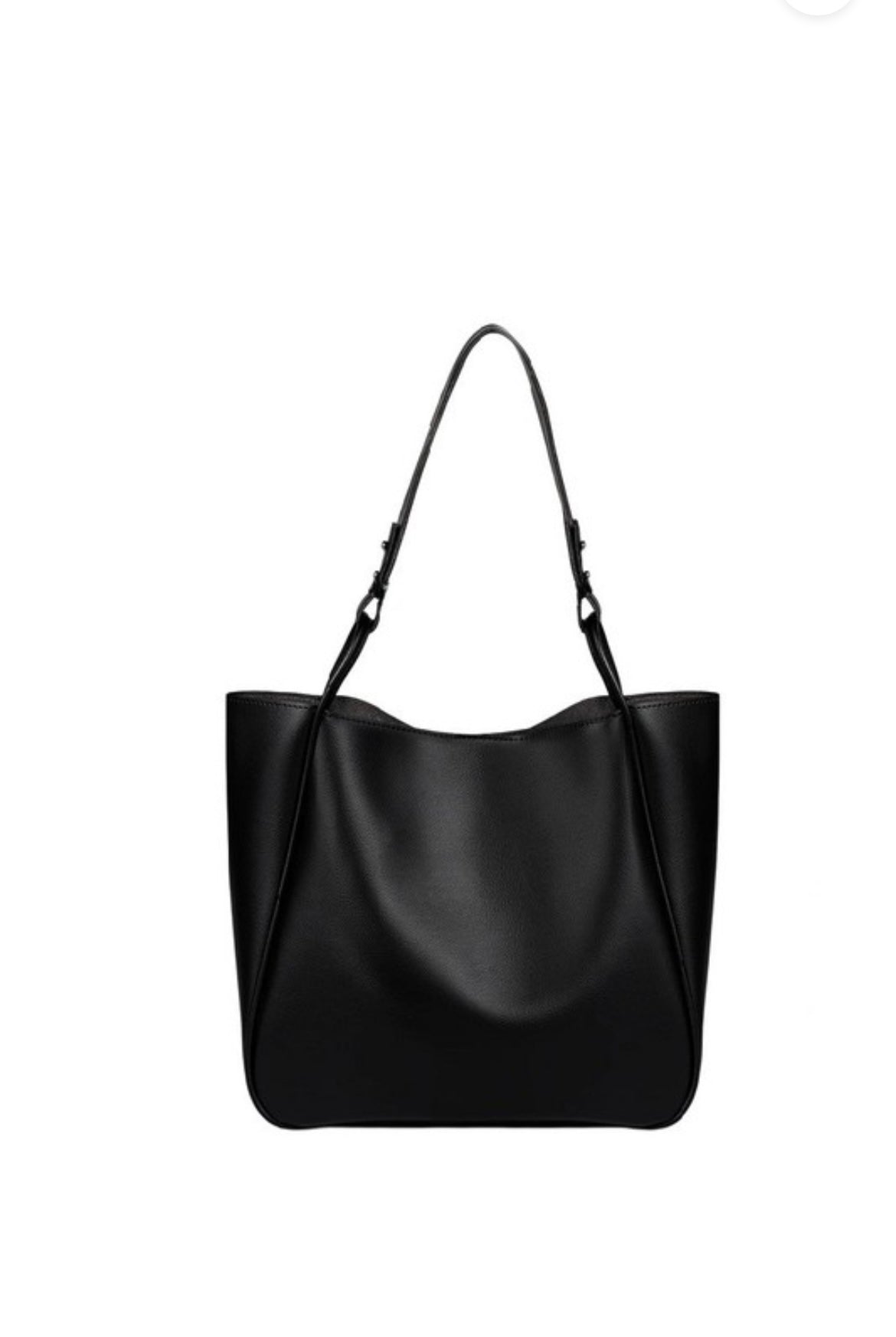 Black Vegan Leather Pouch Bag
