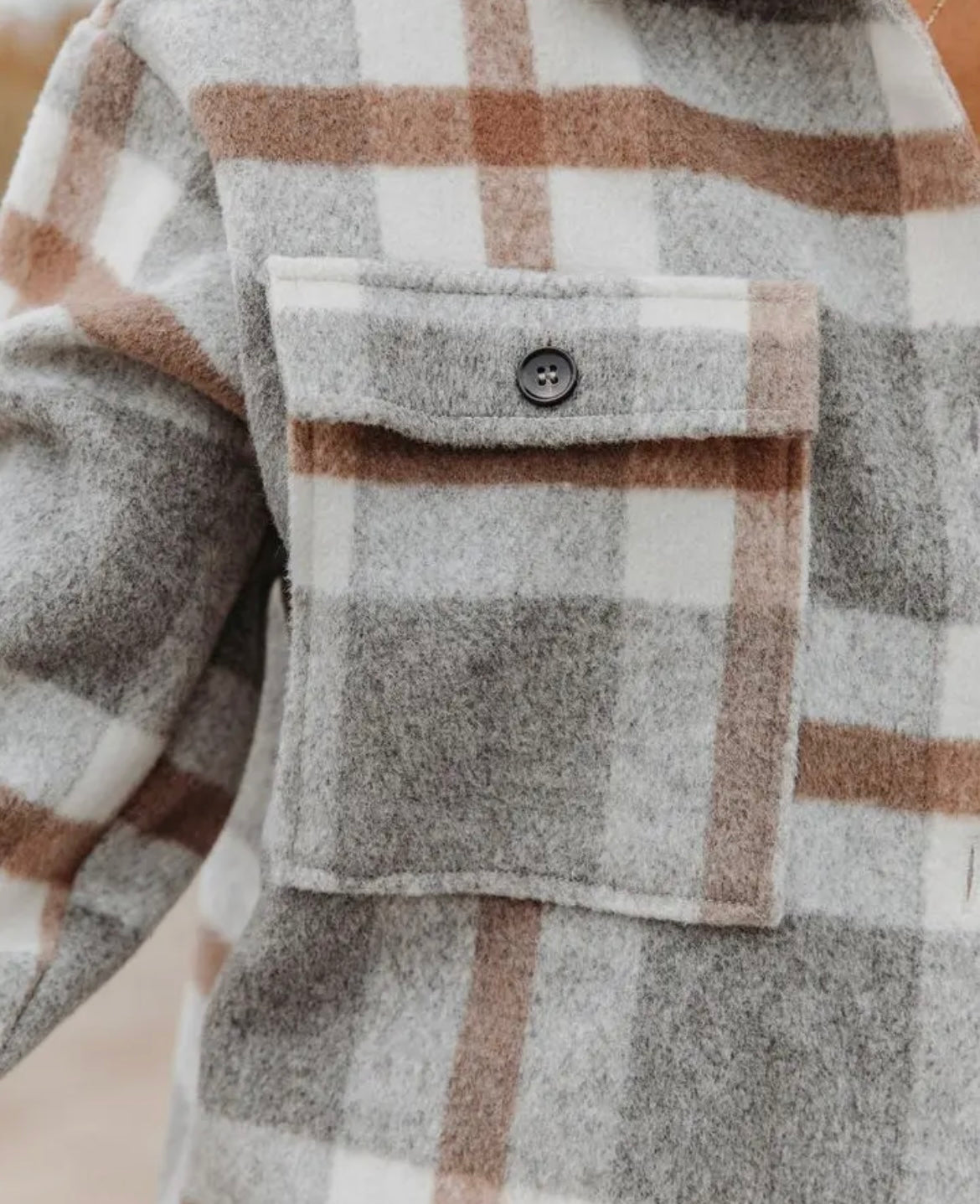 Light Gray Flannel Shacket