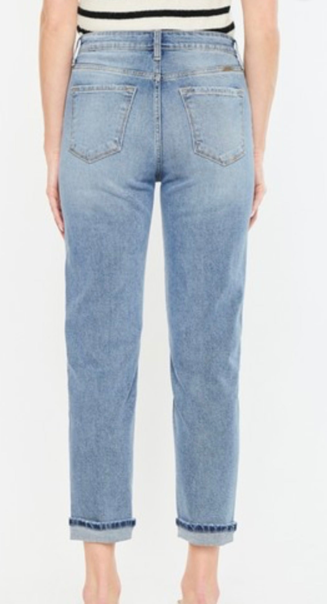 High Rise Cuffed Mom Jeans