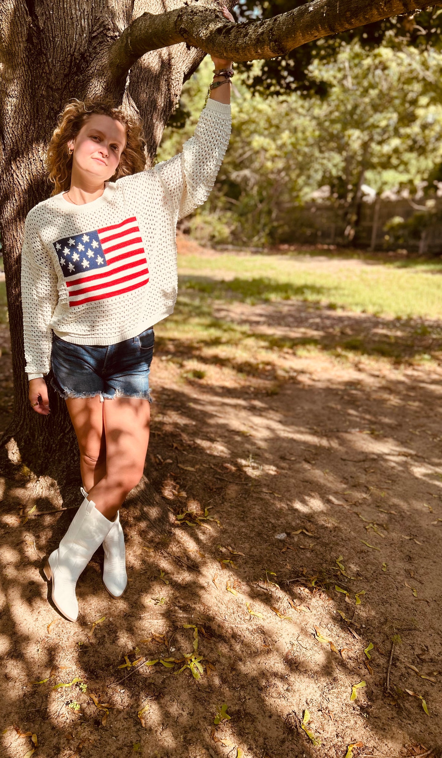 Crochet Old American Flag Sweater