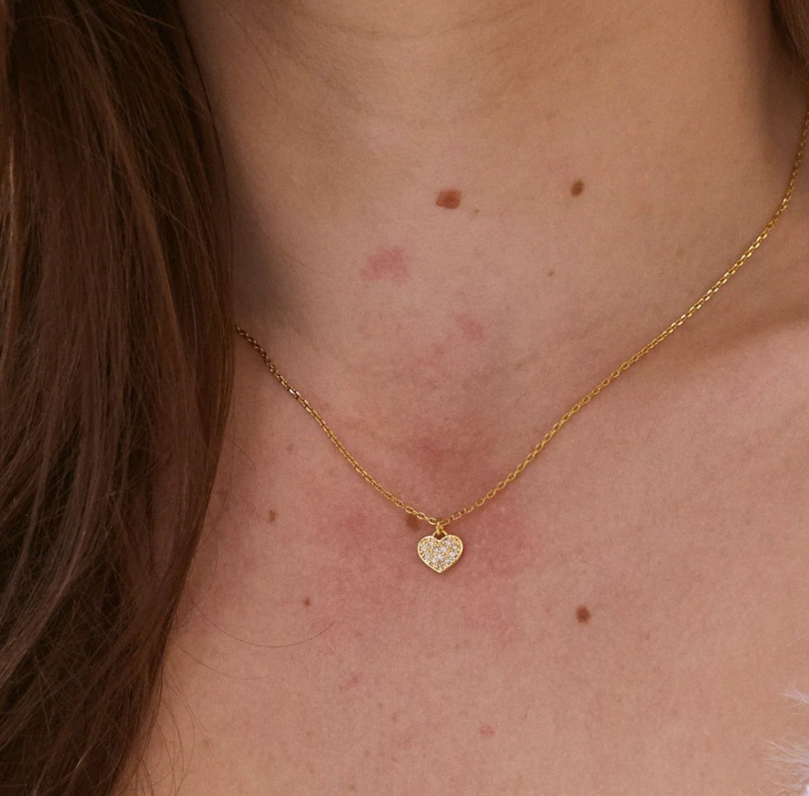 Gold Crystal Heart Necklace