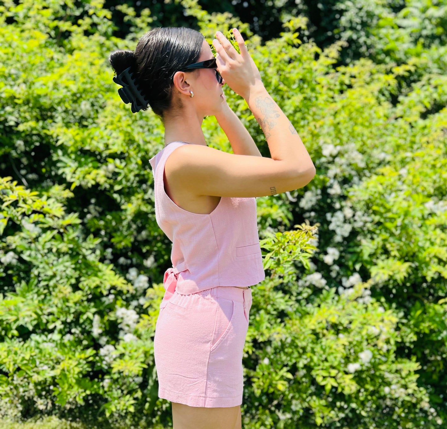 Lola Linen Vest And Shorts Set
