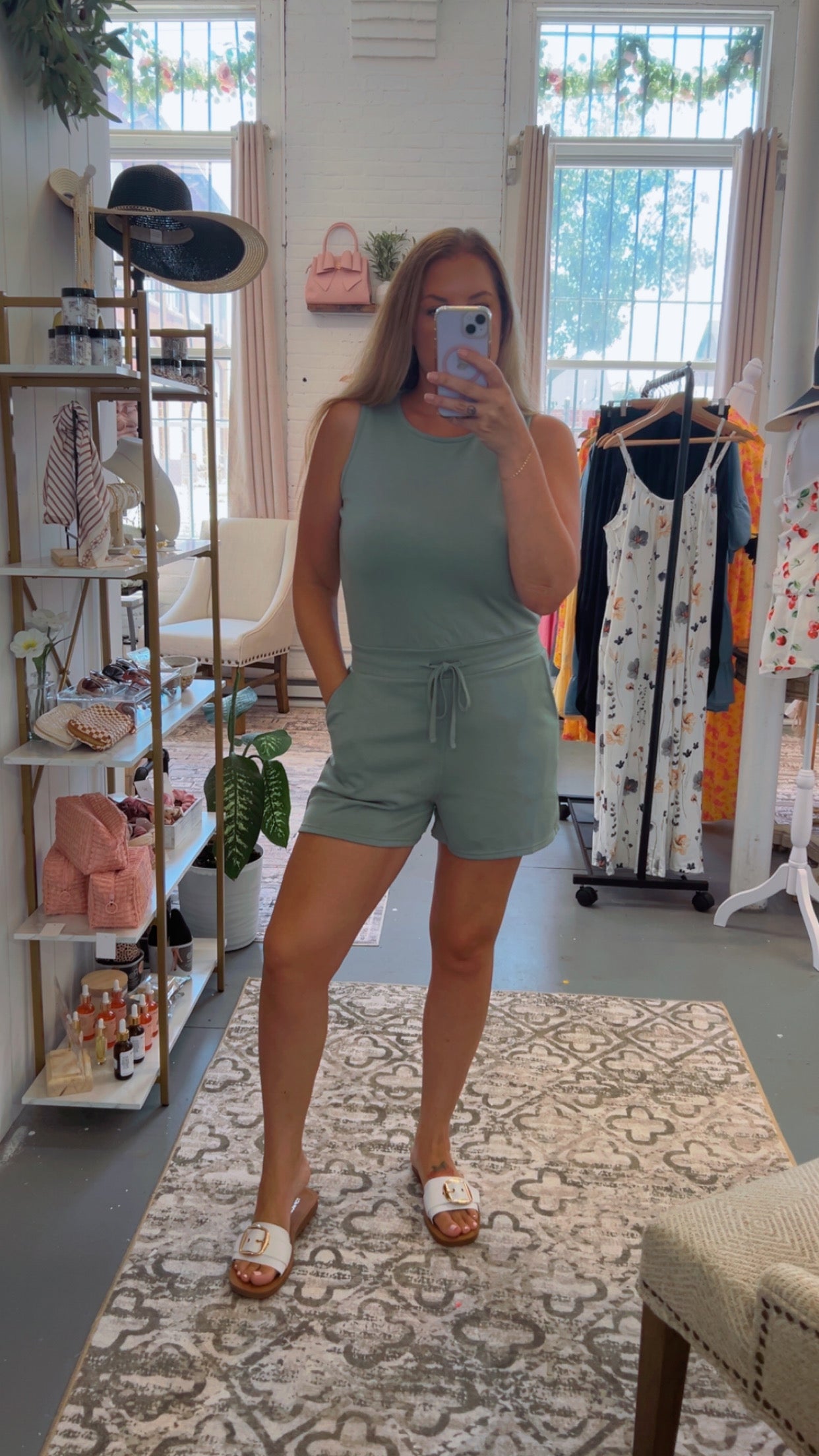 Sage Green Short Romper