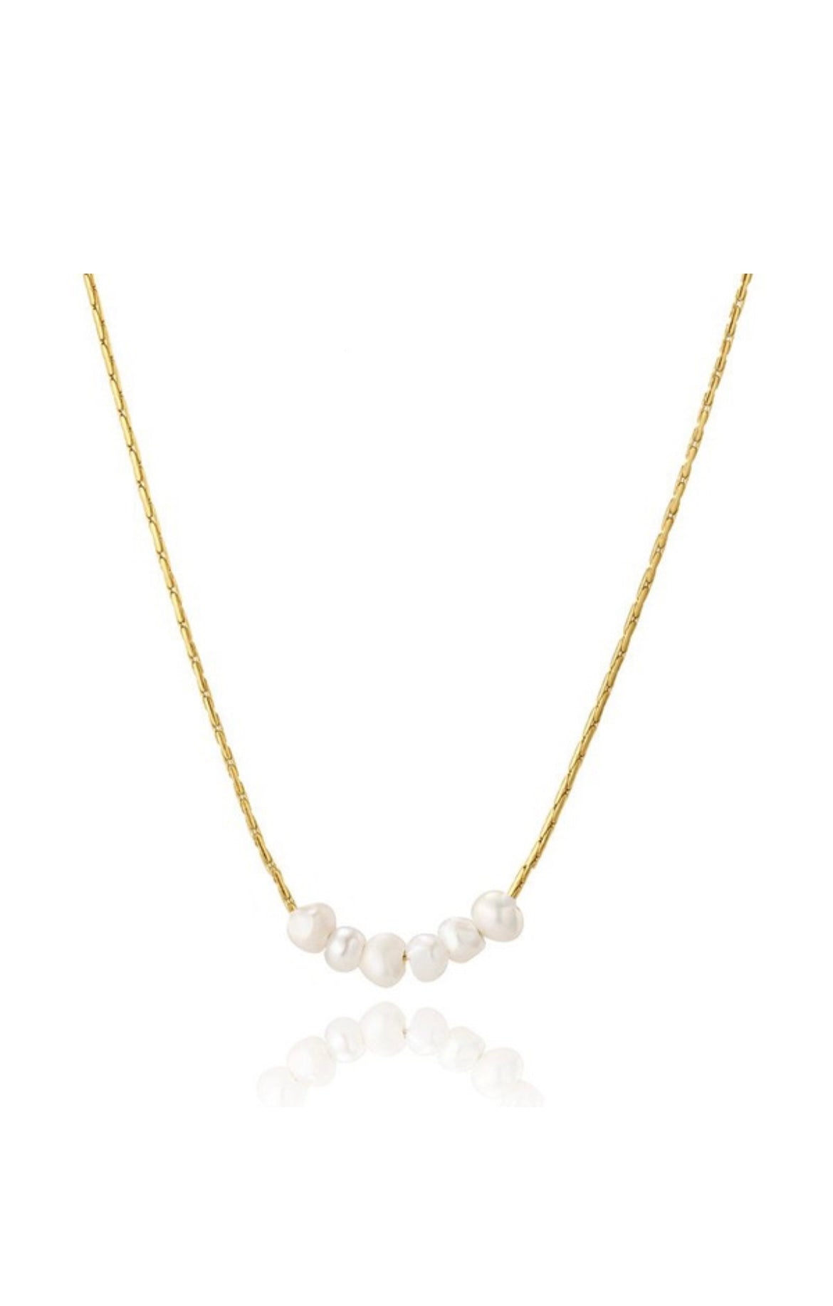 Freshwater Pearl Gold Chain Necklace