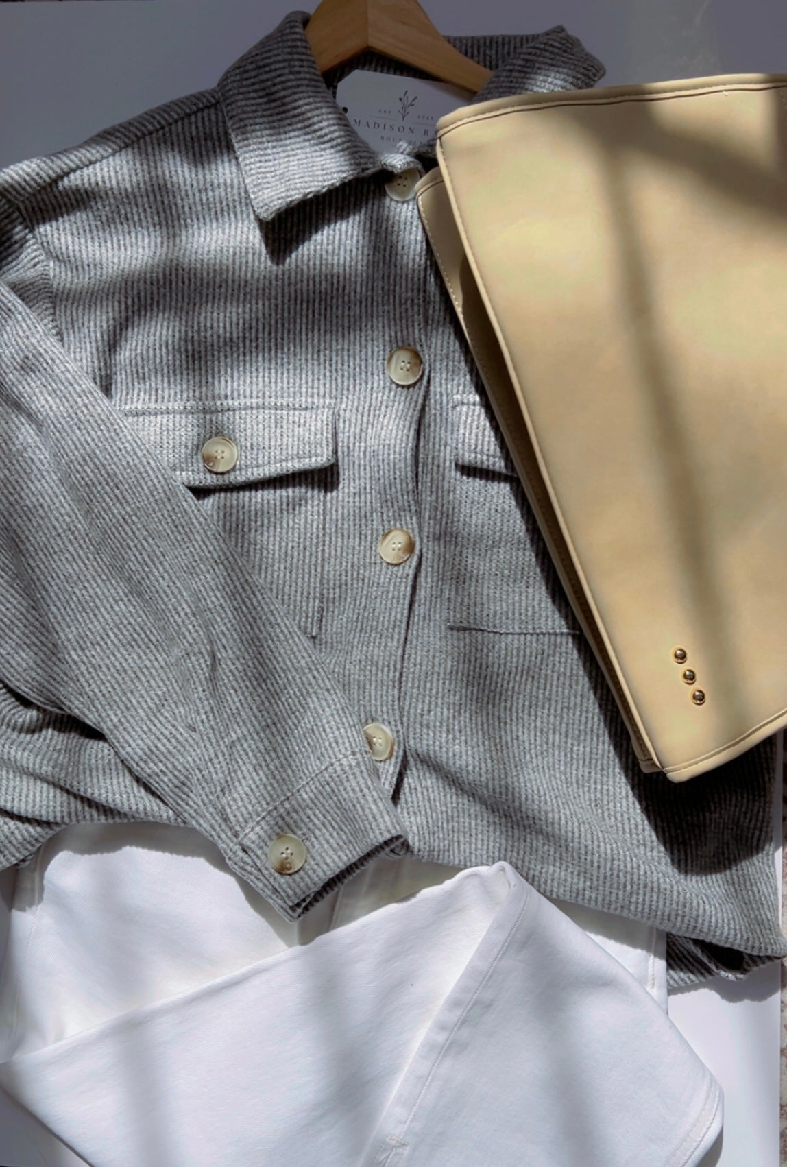 Heather Grey Waffle Knit Shacket