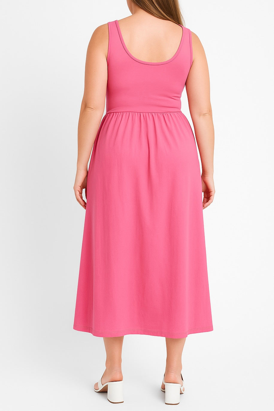 Mariah Pink Tank Midi Dress