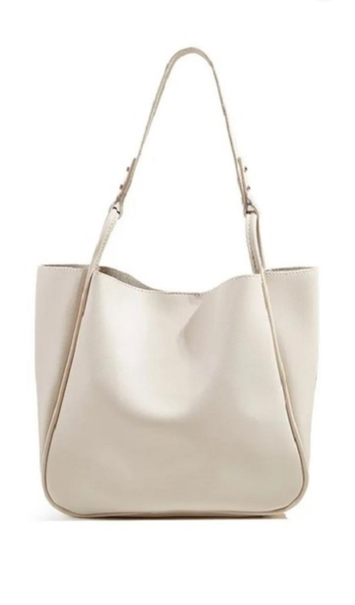 Neutral Vegan Leather Pouch Bag