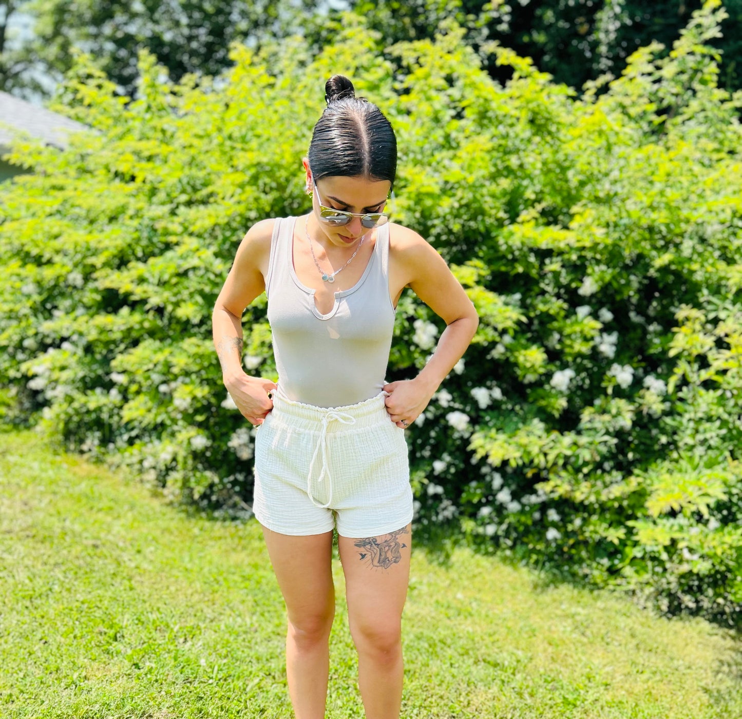 Ash Mocha Split Neck Bodysuit
