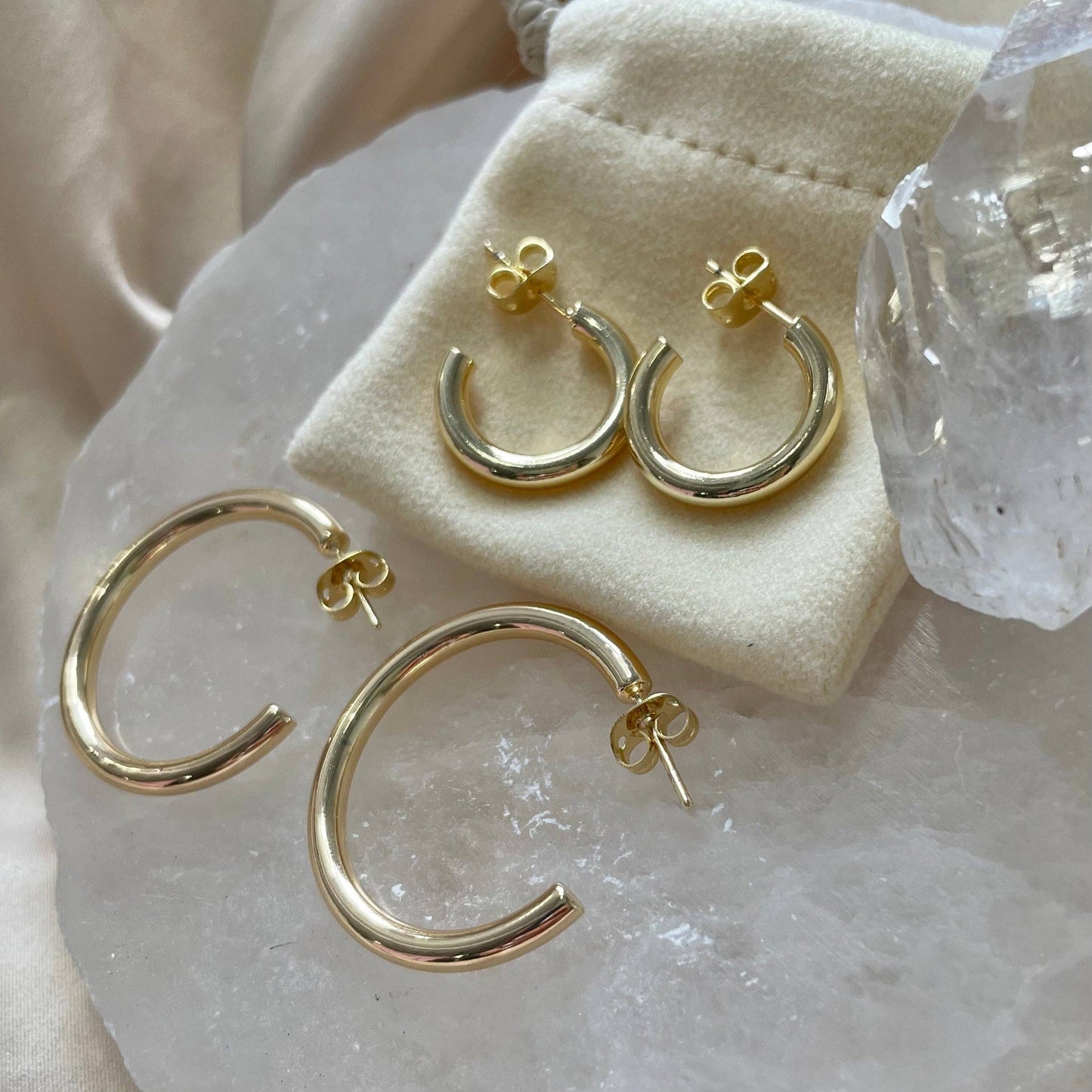 Medium Gold Tube Hoops