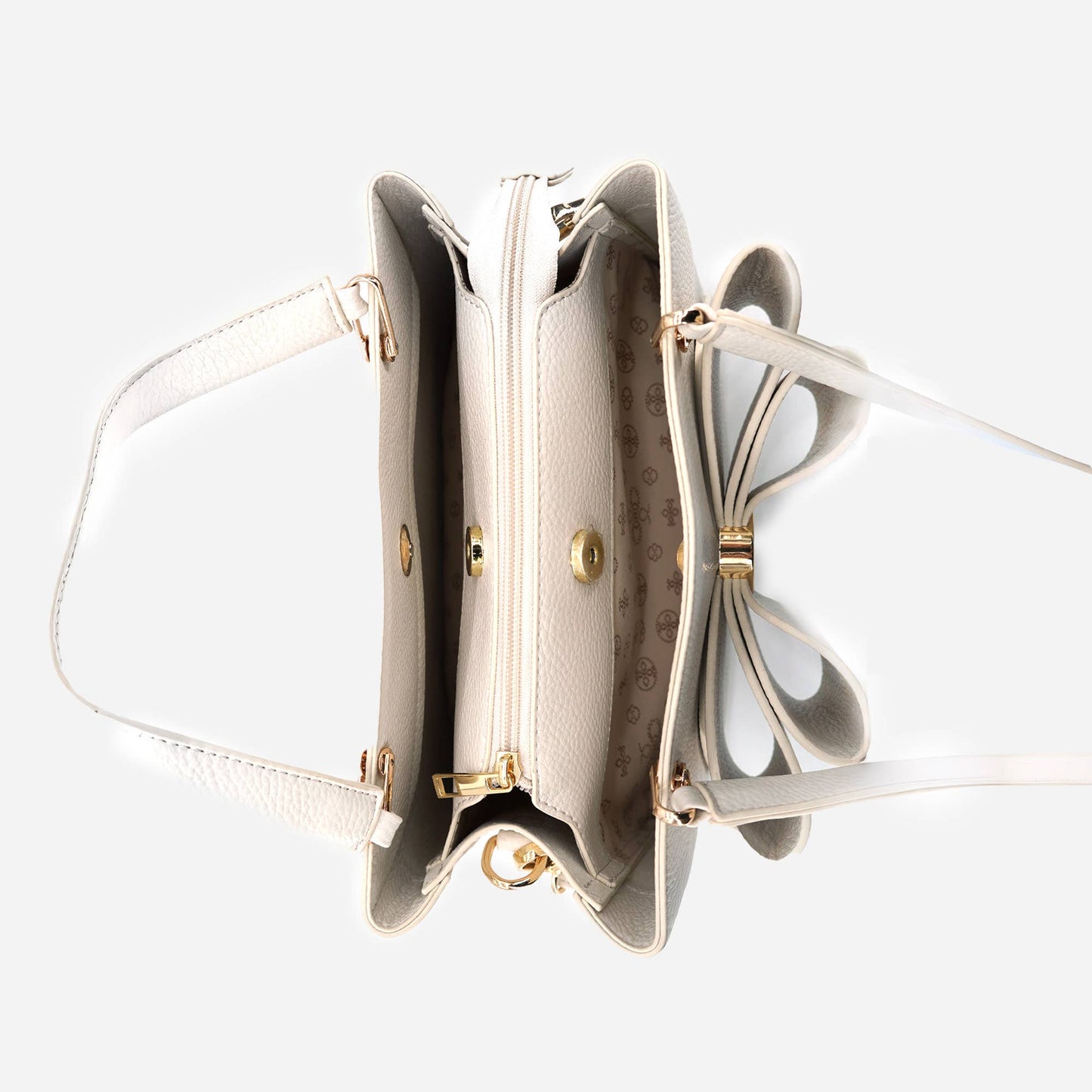 Cream Bow Crossbody Handbag