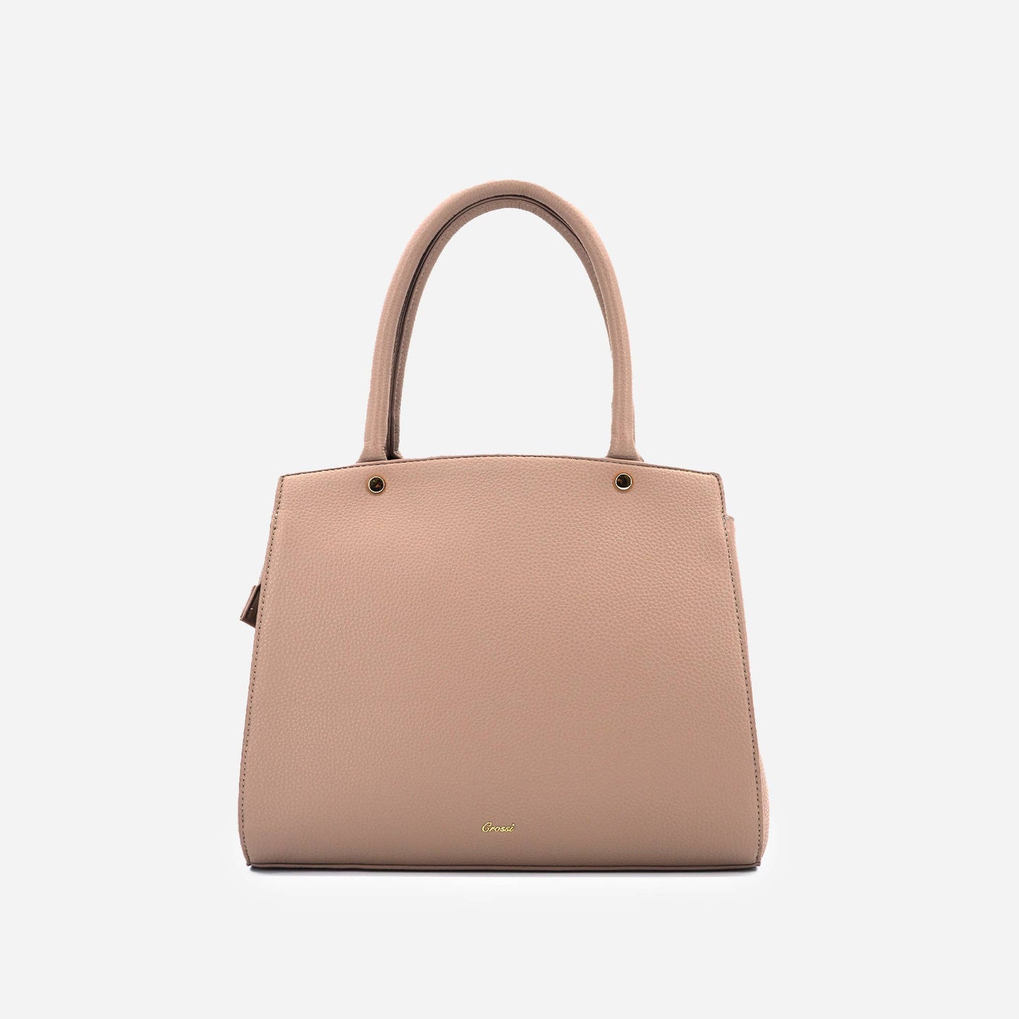 Taupe Cross Bow Satchel Handbag