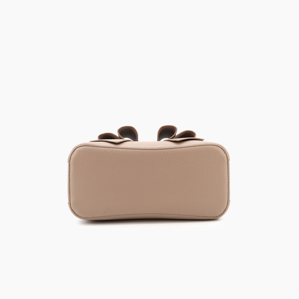 Beige Bow Crossbody Handbag