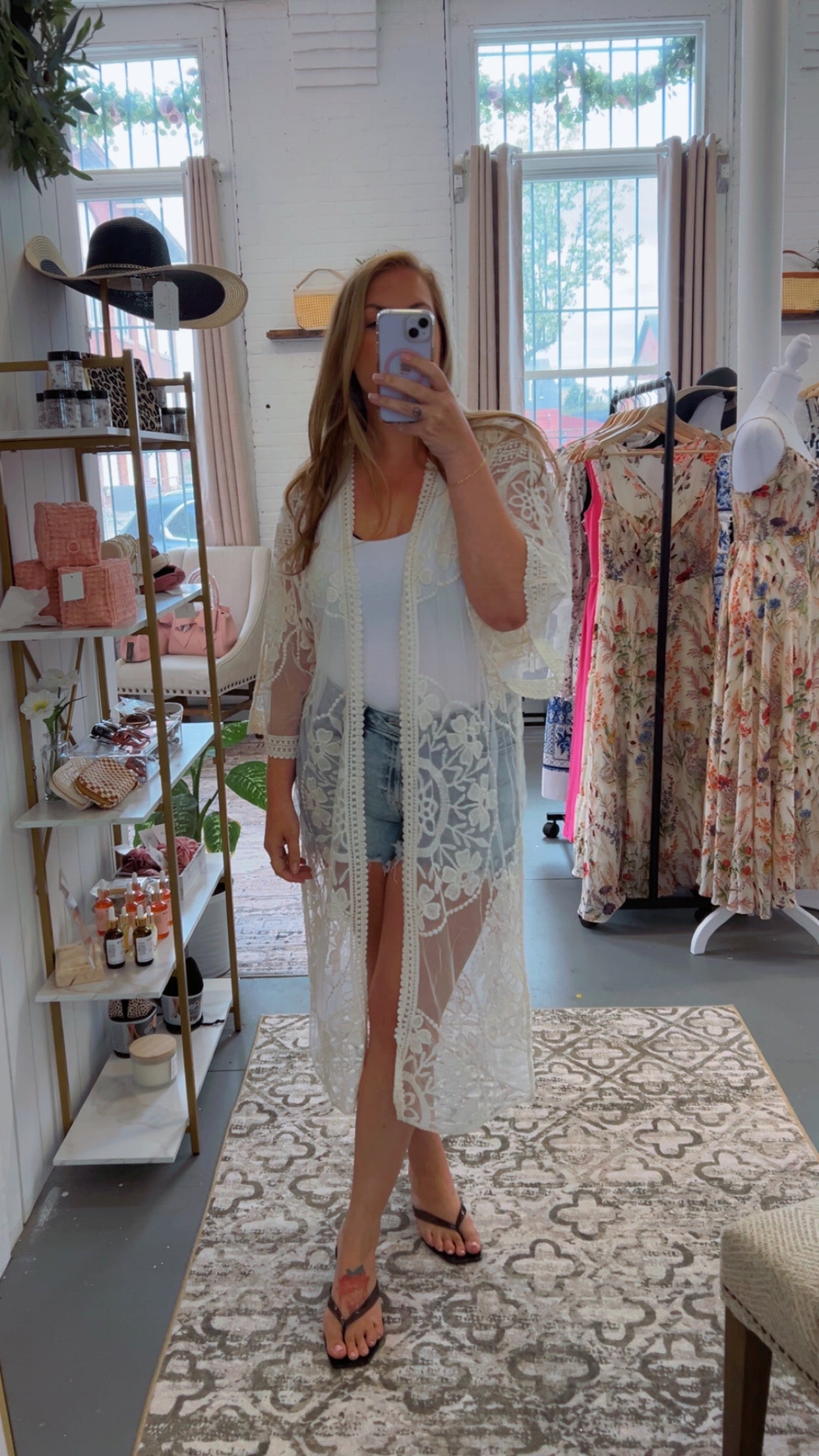 Lace Floral Duster