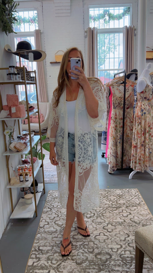 Lace Floral Duster