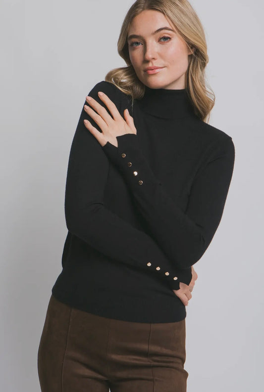 Black Long Sleeve Turtleneck Sweater