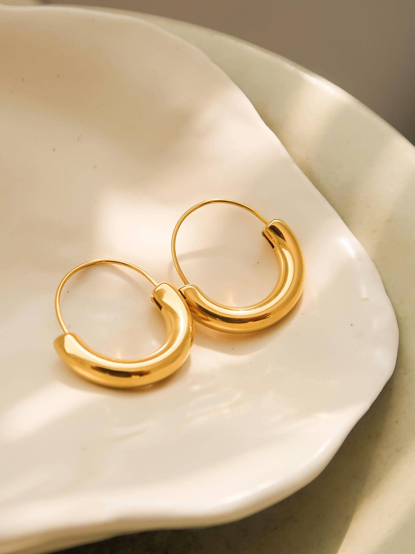 Gold Horseshoe Hoops