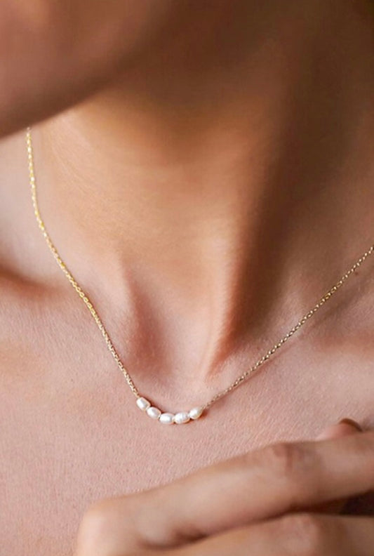 Freshwater Pearl Gold Chain Necklace