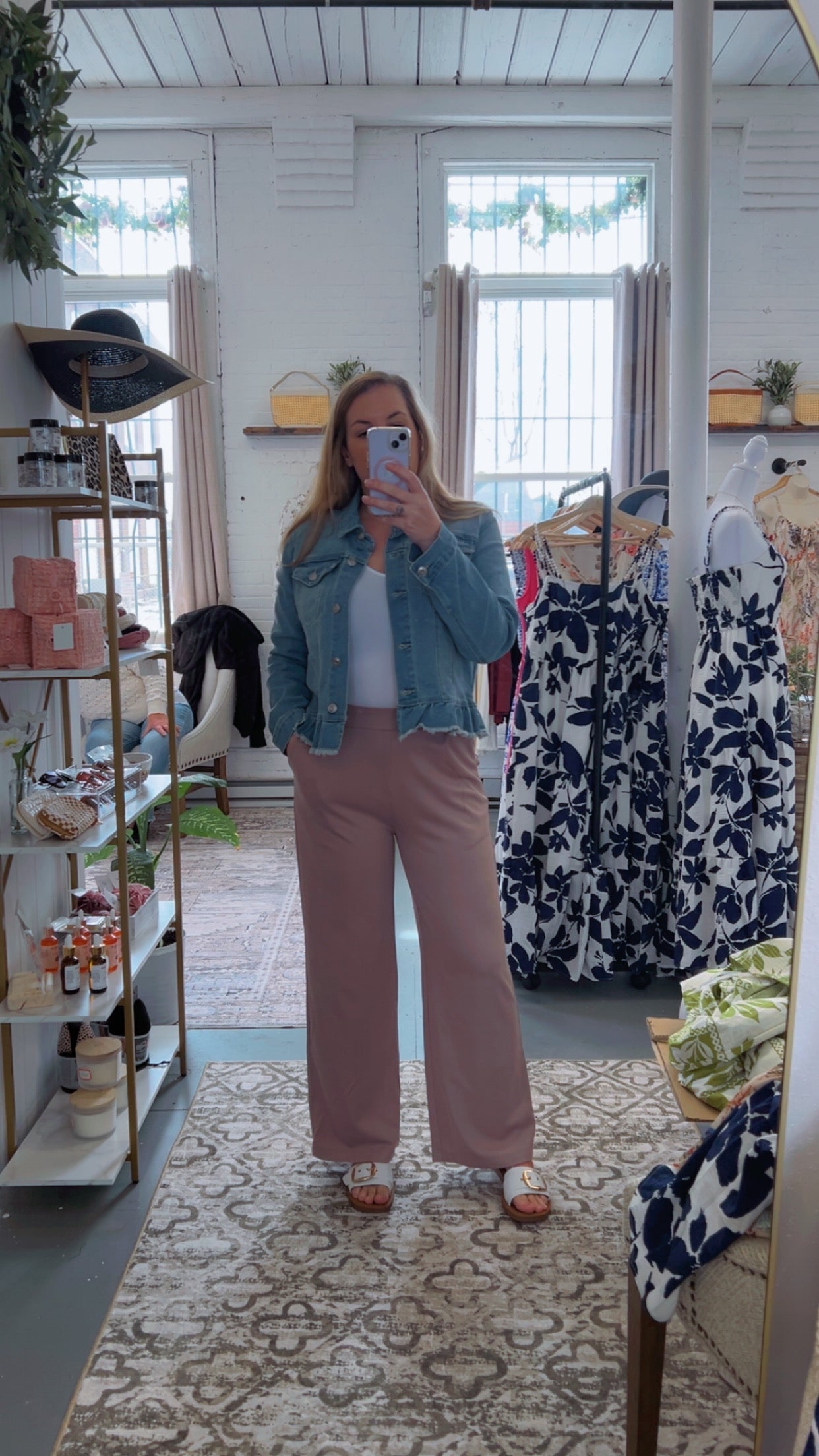 Dusty Rose Micro Waffle Trouser