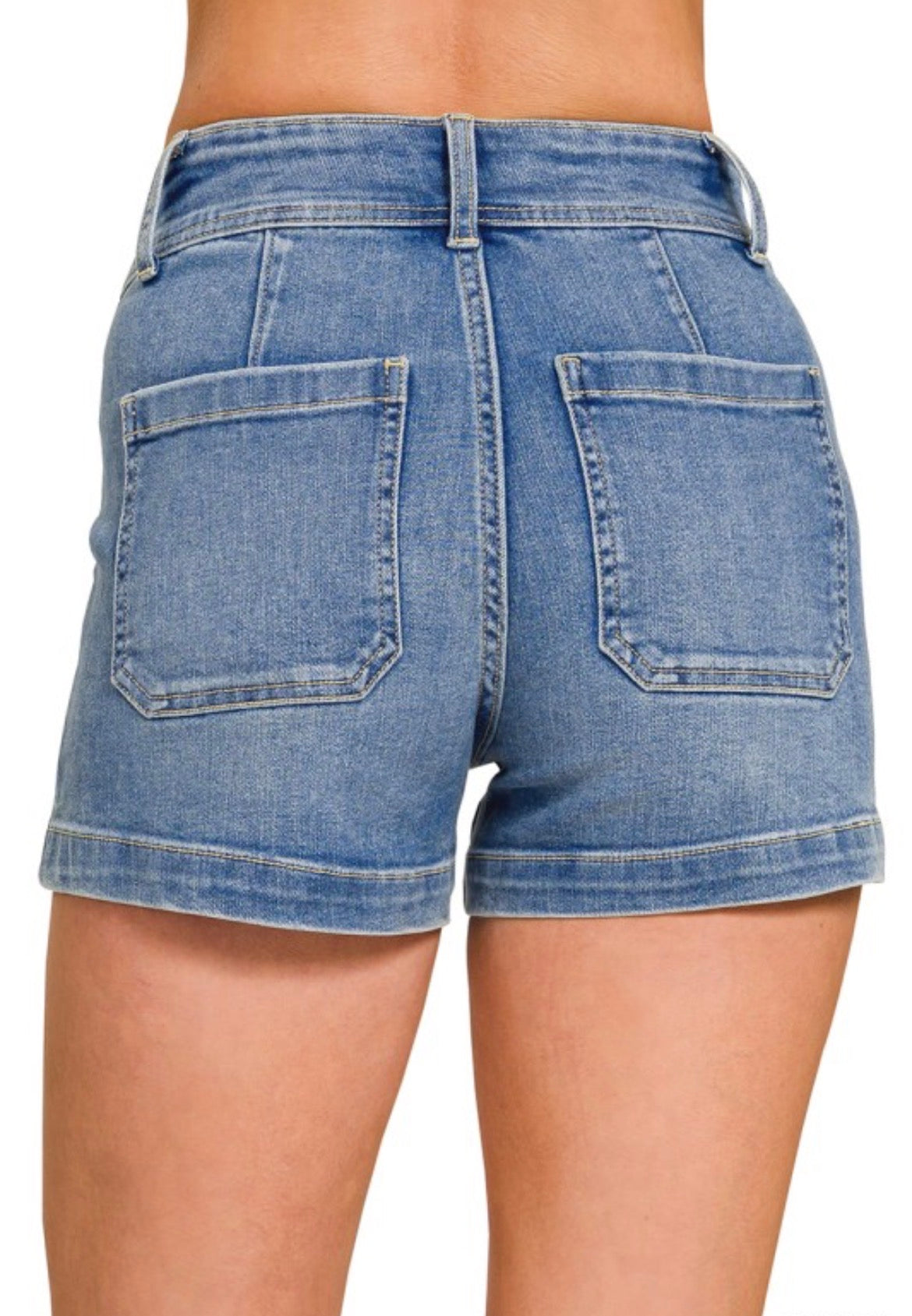 Denim Utility Pocket Shorts