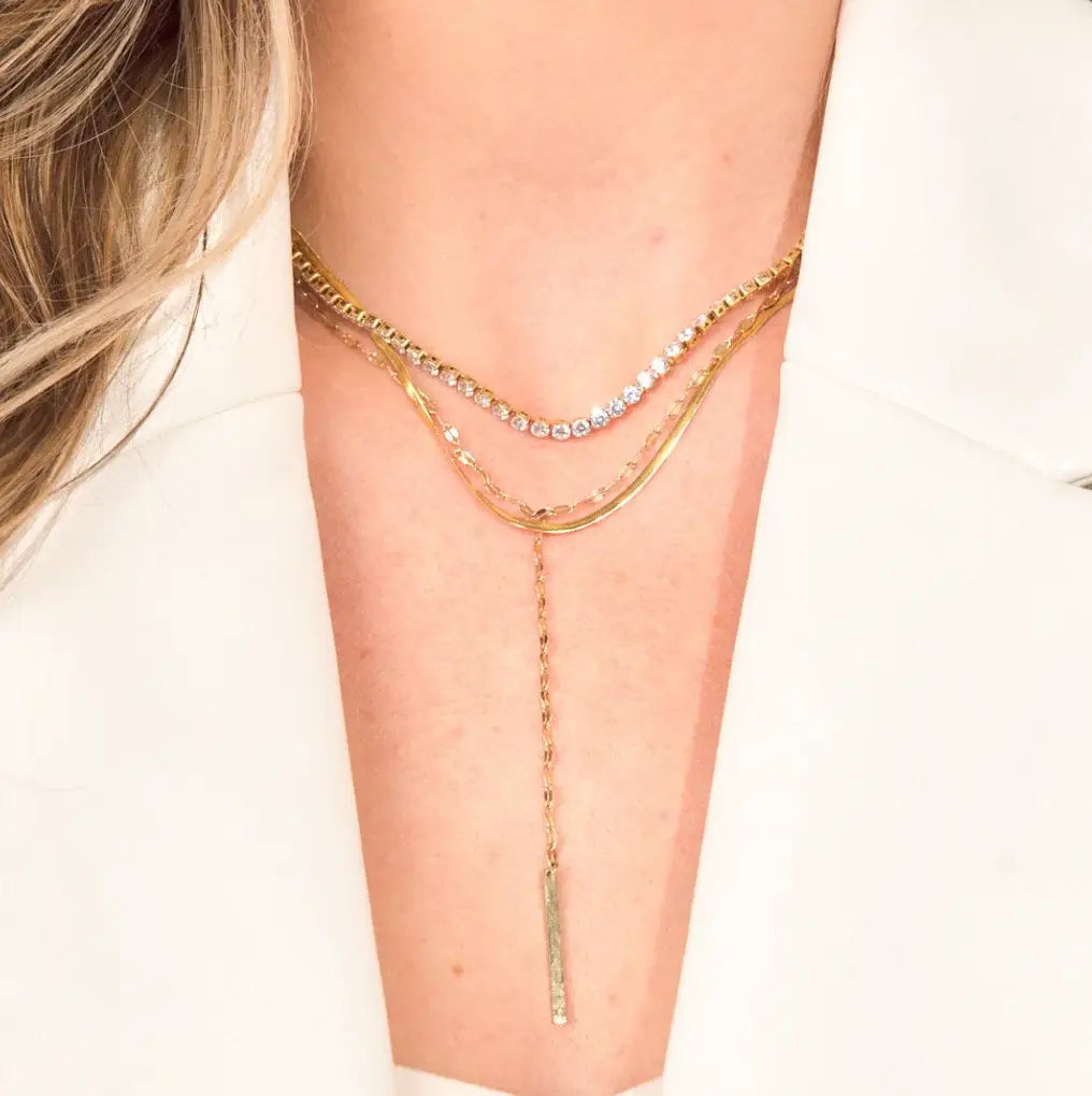 Gold Tennis Shimmer Necklace