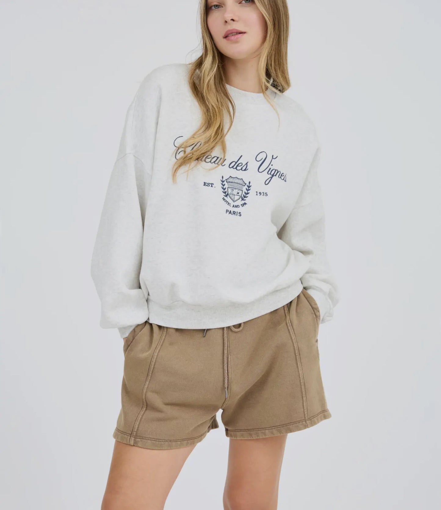 Paris Embroidered Crewneck Sweater