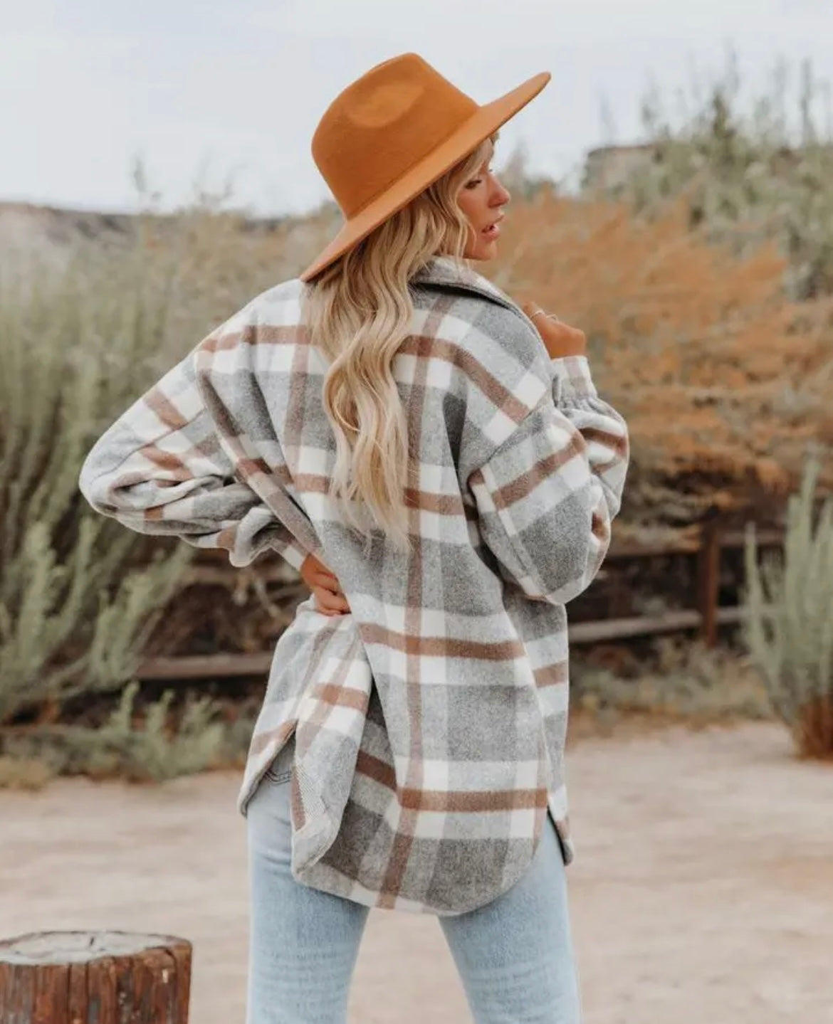 Light Gray Flannel Shacket