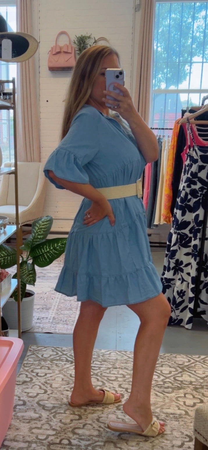 Dixie Half Sleeve Denim Dress