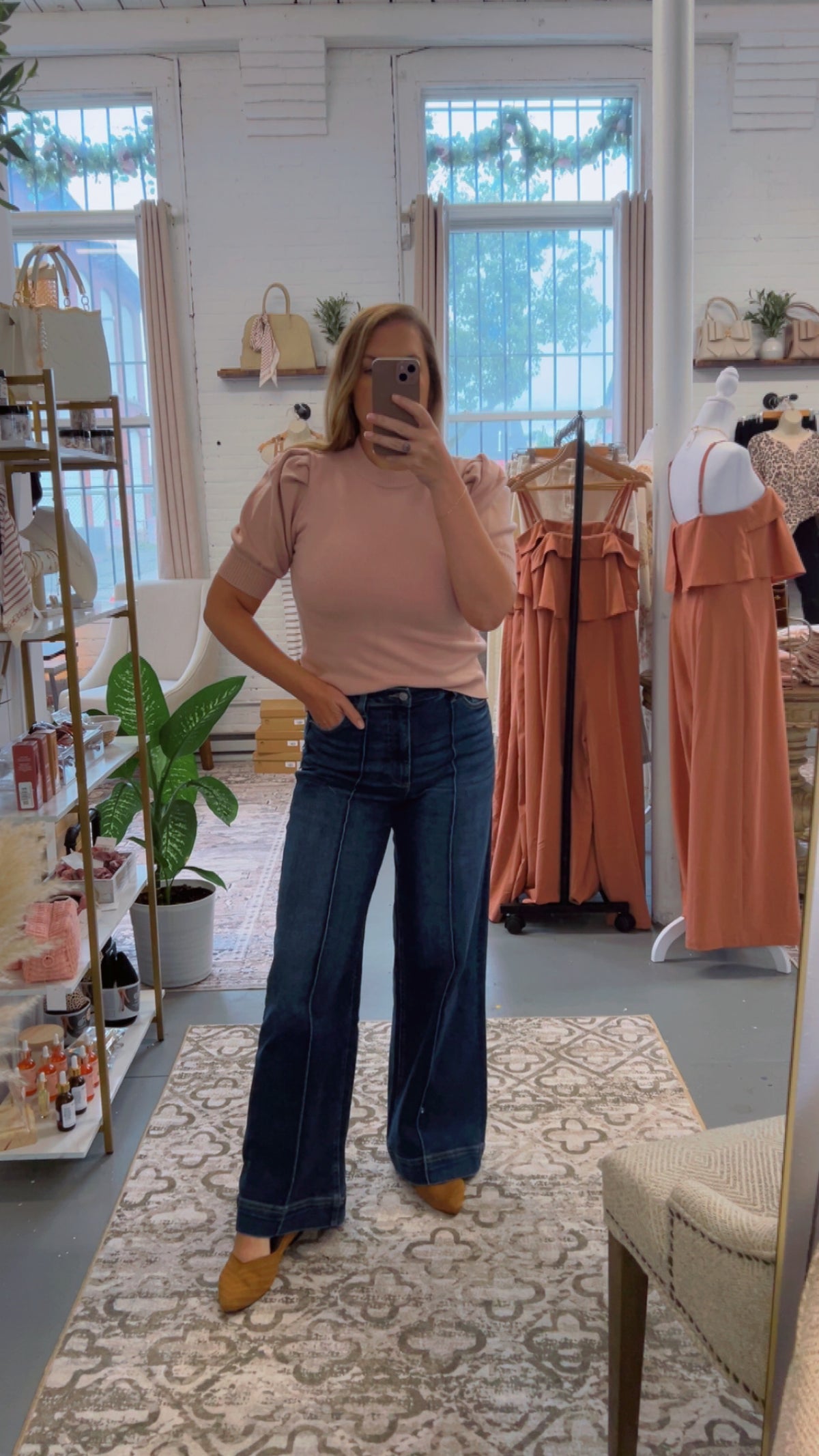 Pale Pink Puff Sleeve Top