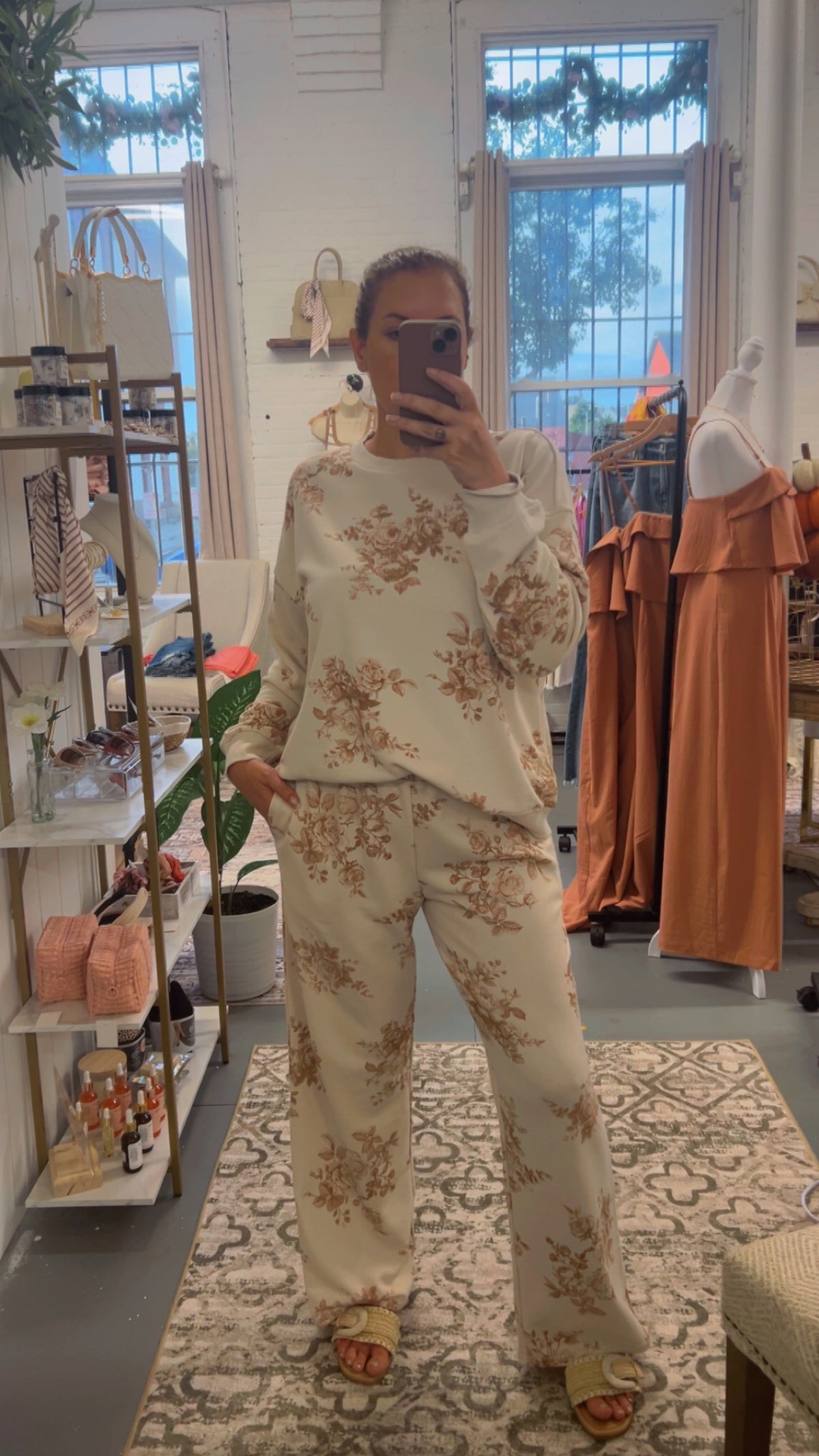 Autumn Bloom Toile Lounge Pants