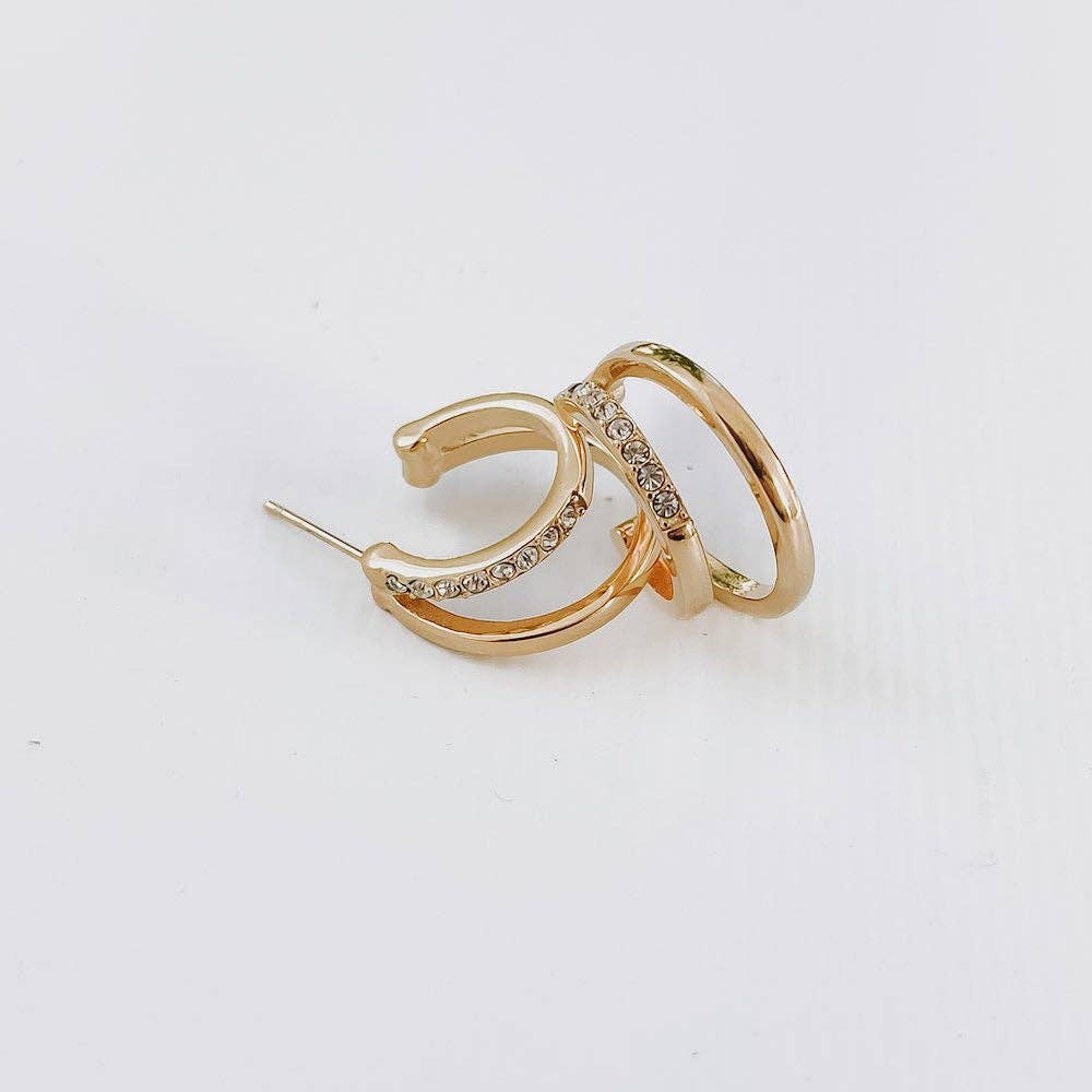 Crystal Double Hoop Earring