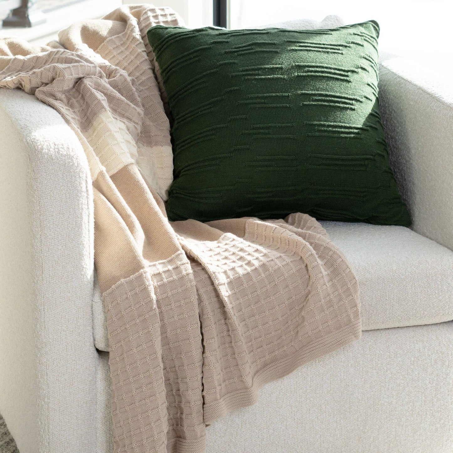 Color Block Textured Throw Blanket