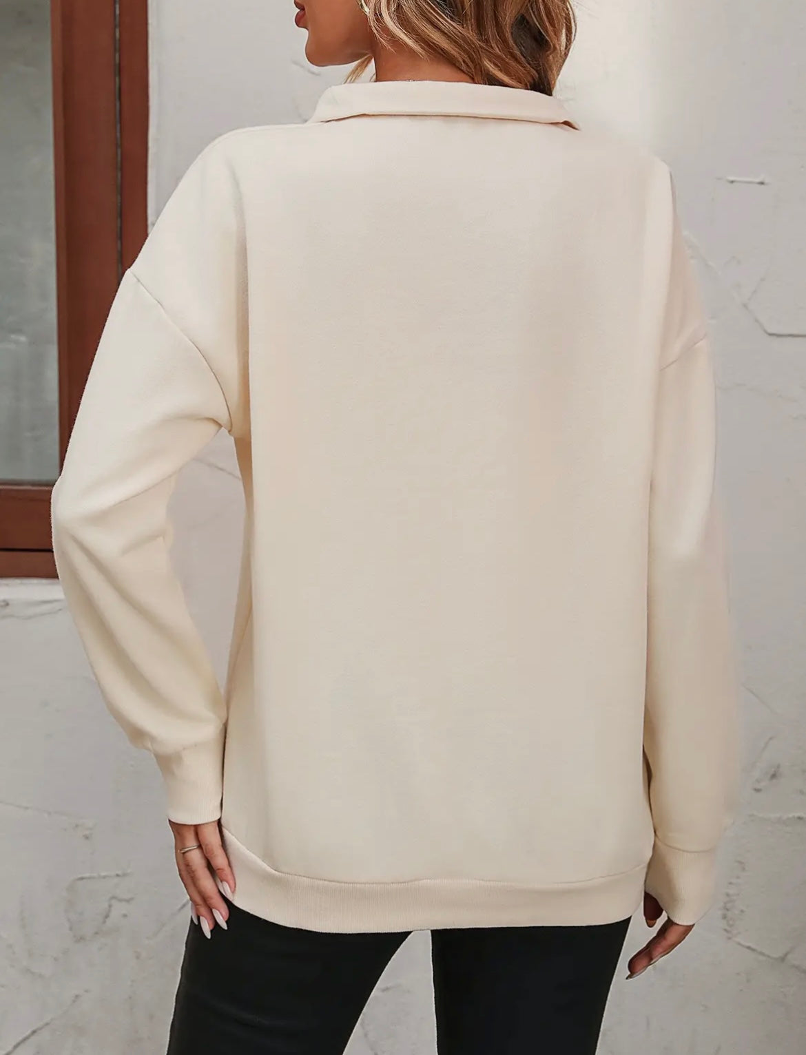 Apricot Quarter Zip Sweatshirt