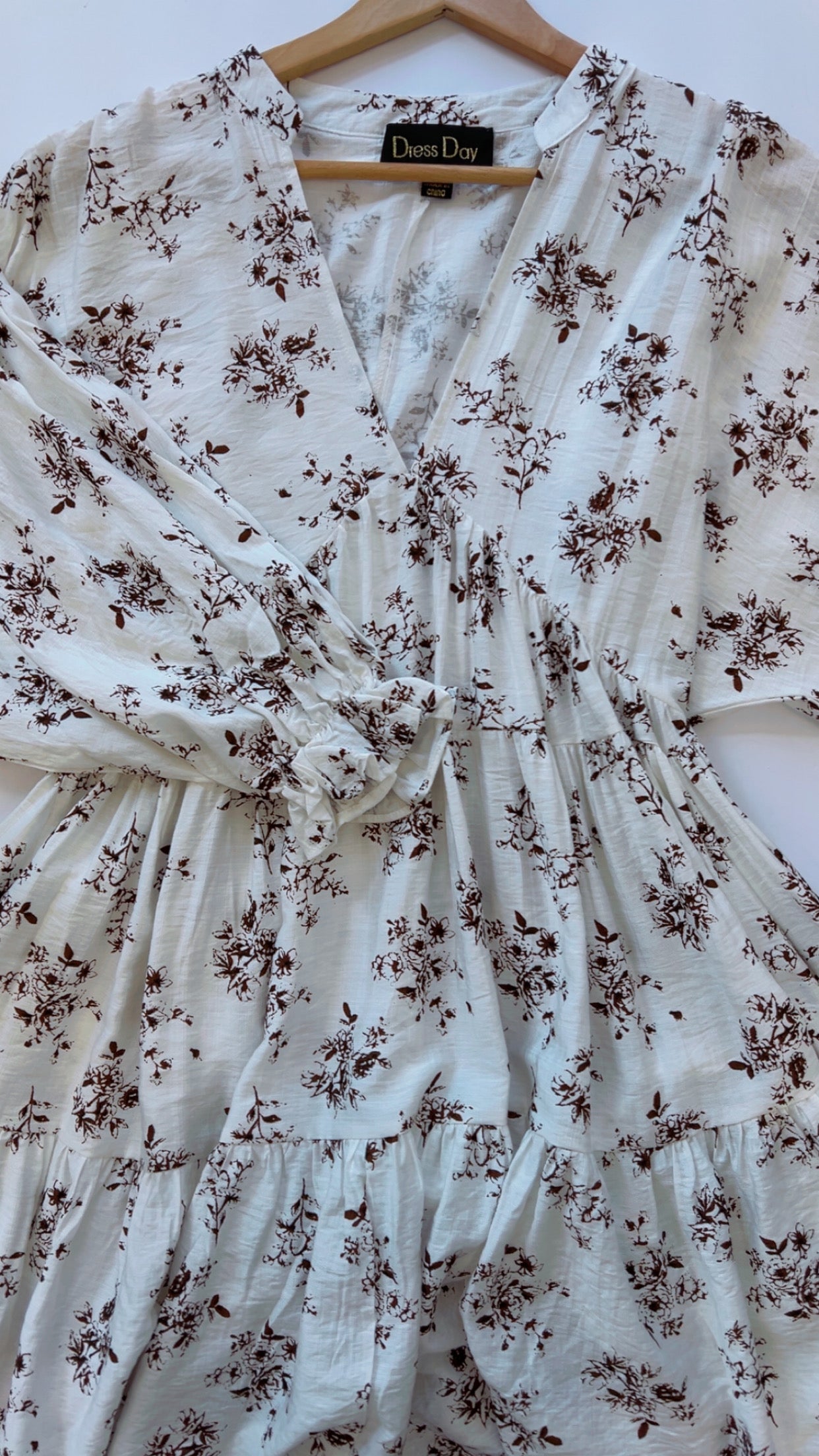 Cream Floral Woven Mini Dress