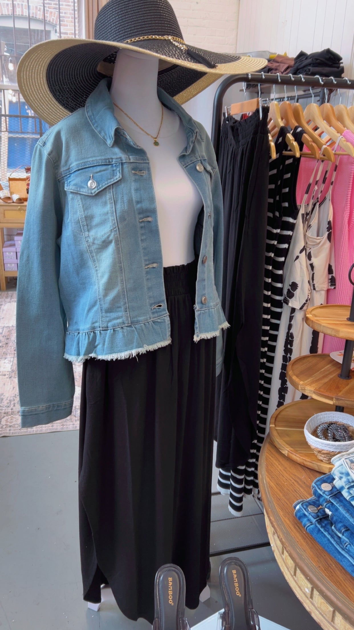 Black Side Slit Maxi Skirt