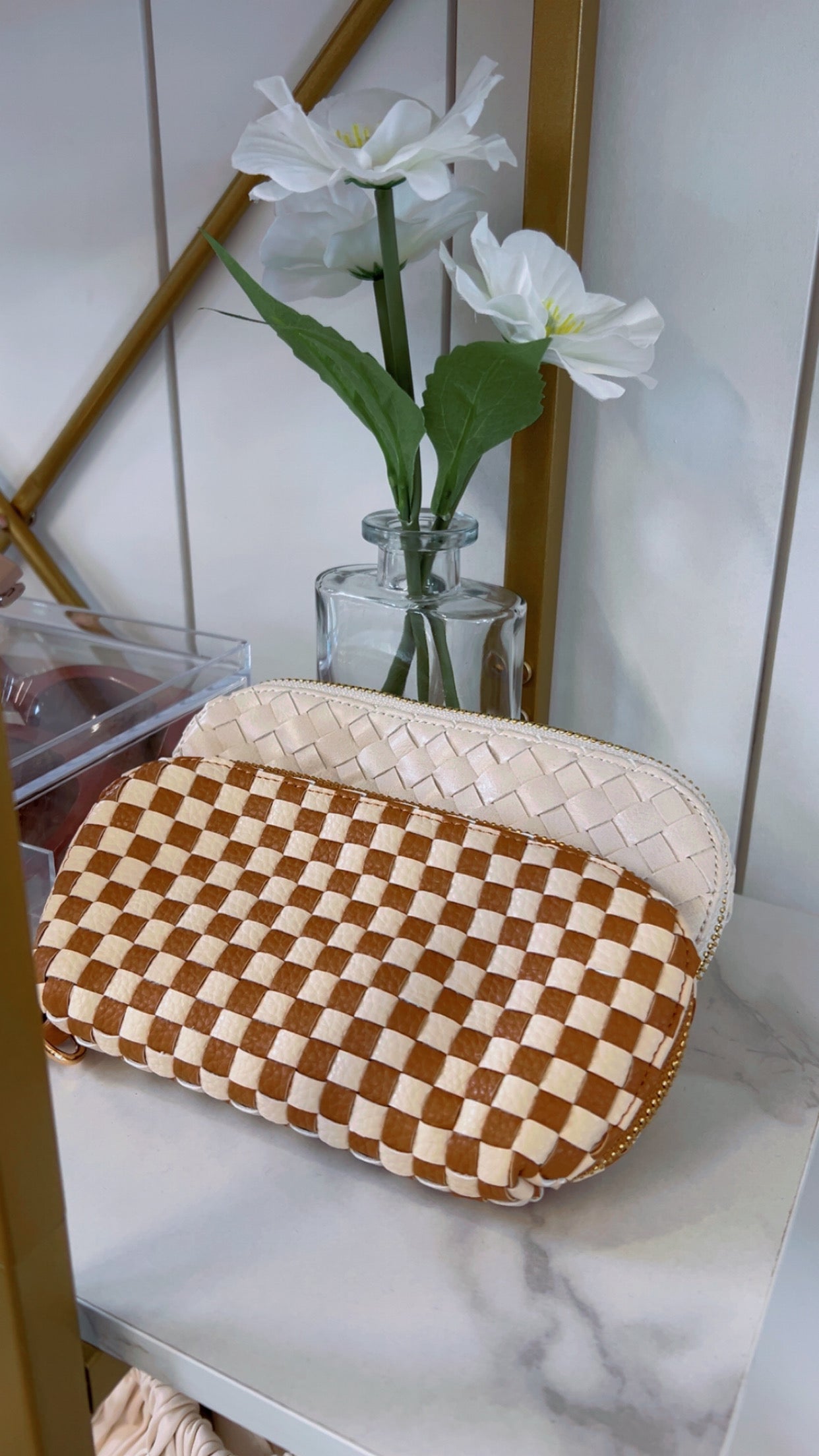 Woven Sunglass Case Wristlet