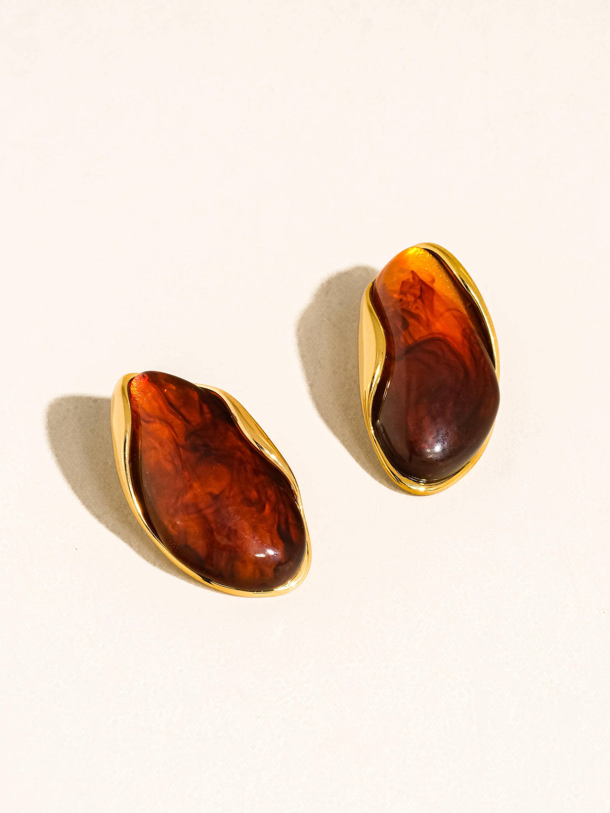 Gold Resin Drop Earrings