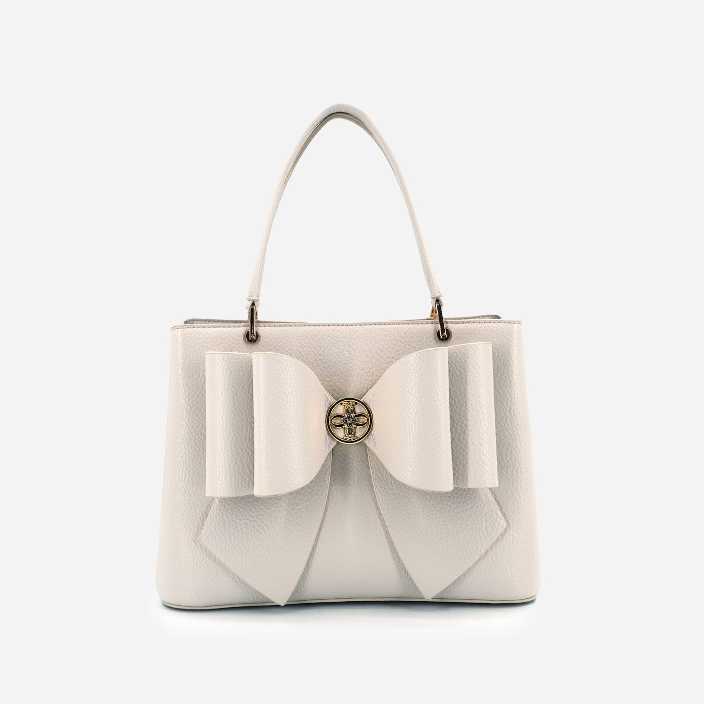 Cream Bow Crossbody Handbag