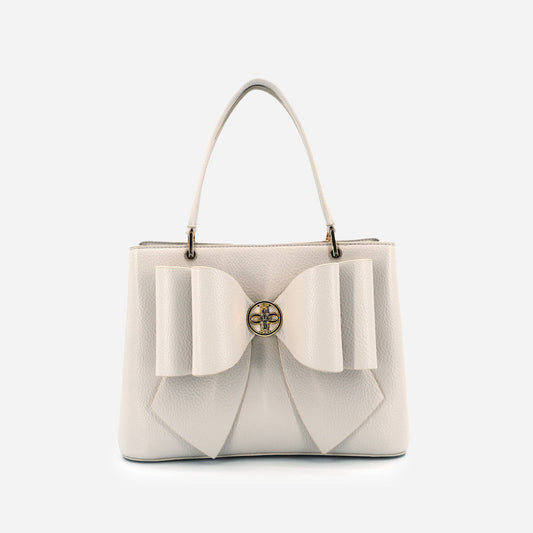 Cream Bow Crossbody Handbag