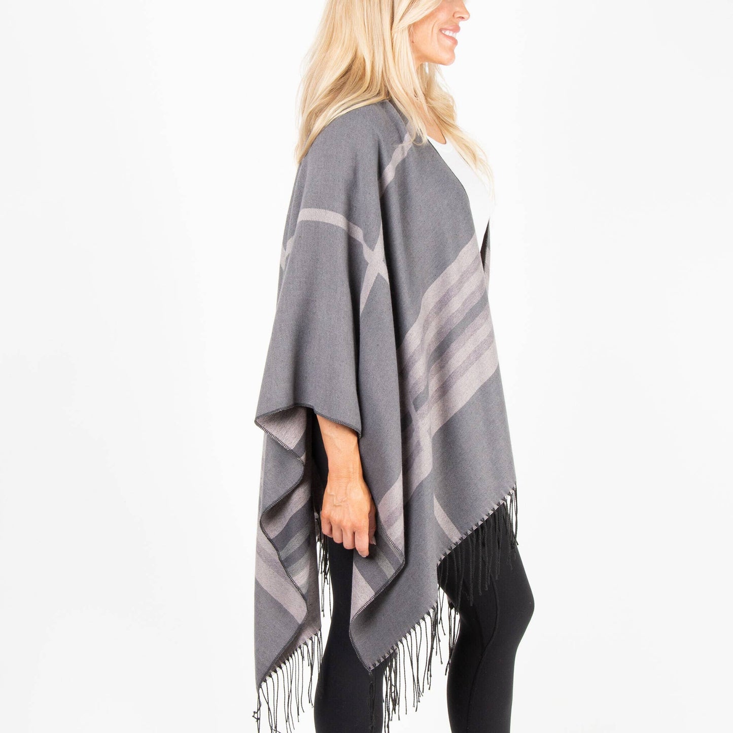 Oversized Reversible Plaid Shawl