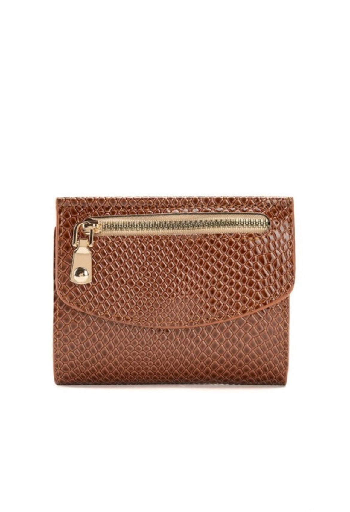 Camel Crocodile Trifold Wallet