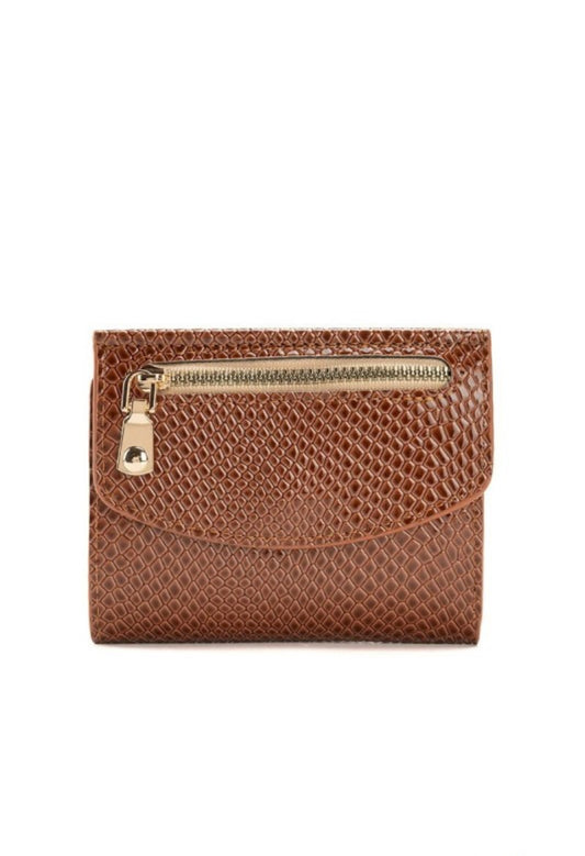 Camel Crocodile Trifold Wallet